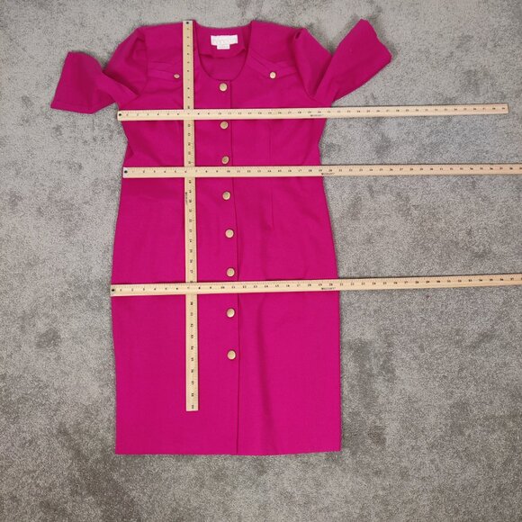 Nancy G Women's Midi Dress Size 15 / 16 Pink Barbiecore Business Casual Office - Picture 6 of 10